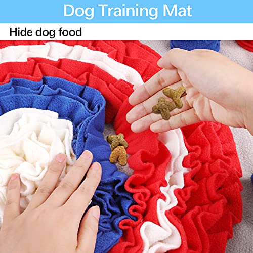 Nabance Snuffle Mat para Perros, Alfombra Olfativa Perros Snuffle Mat, Alfombra Interactiva Perros, Juguetes para Perros Muy Activos o con Ansiedad - con Agujeros para Colgar (Anillo Rojo)