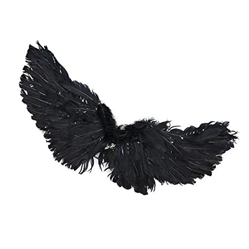 NaiCasy Mascota Halloween Disfraces alas Cachorro Cosplay Diablo ángel Plumas alas Foto Accesorios Negros