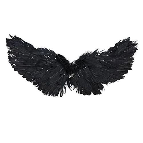NaiCasy Mascota Halloween Disfraces alas Cachorro Cosplay Diablo ángel Plumas alas Foto Accesorios Negros