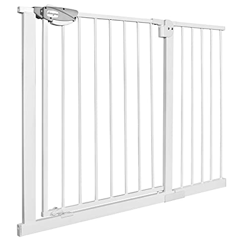 NAIZY Barrera de Seguridad de Niños para Puertas y pasillos Perros Escaleras - Autoclose N Stop Sin Taladrar (105-115cm)