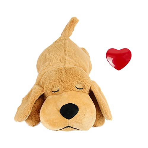 NAKYLUCY Juguete de Peluche para Cachorro con Latido del corazón, Animal de Peluche con Latido del corazón del Cachorro para aliviar la ansiedad por separación, Juguete de Peluche para Perros, Gatos