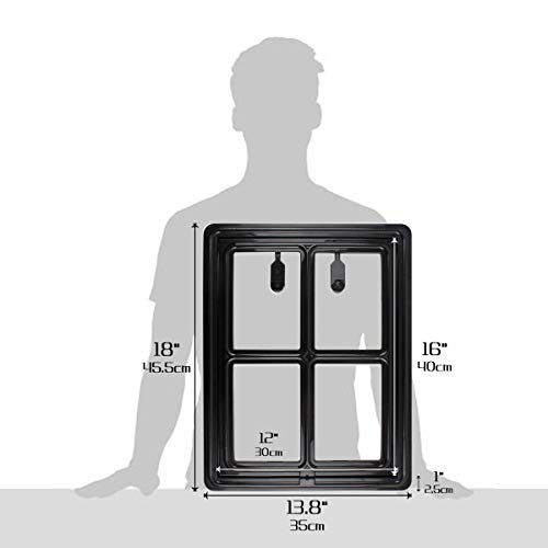 Namsan Puerta para Perros Puerta Magnética para Gatos Construida Gateras para Perros Duradera/con Cerradura para Perra Gatos Medianos Grandes - Negro