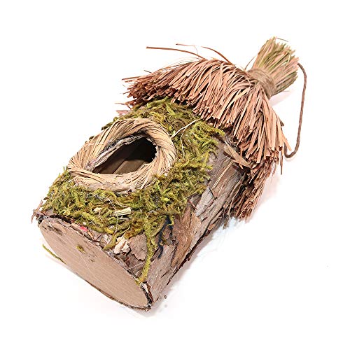 Namvo 2 cajas de nido de hierba tejida a mano para decoración de jardín (cabaña).