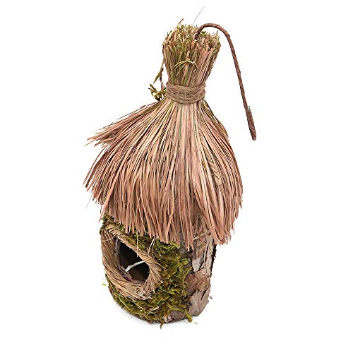 Namvo 2 cajas de nido de hierba tejida a mano para decoración de jardín (cabaña).