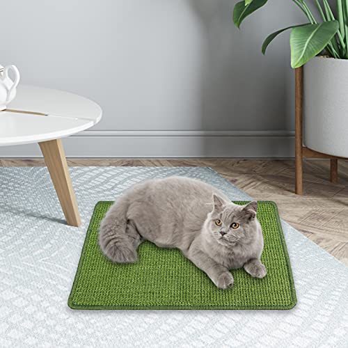 NASTRA Alfombrilla para Rascar Gatos, Sisal Natural Satisface la Naturaleza de los Rasguños de los Gatos y Protege la Seguridad de los Muebles (Verde) 40 * 60 cm