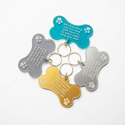 National Engraver Chapa Placa En Forma de Hueso Identificativa para Perro Gato Mascota Grabado Lujo Acrílico
