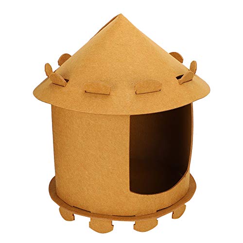 Natruss Casa para Mascotas de Tela de Fieltro Hecha a Mano con Forma de yurta Mongol, Tienda móvil Duradera, casa para Gatos, Tienda para Mascotas, para Jugar a Dormir(Brown)