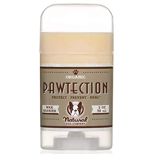 Natural Dog Company PawTection – Cera para protección de las almohadillas de las patas del perro, recomendada para andar por asfaltos calientes, con sal o nieve, producto orgánico y vegano