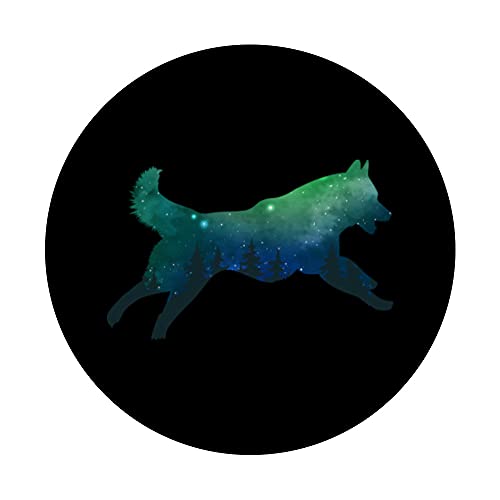 Naturaleza Bosque Perros Siberianos Animal Galaxia Husky PopSockets PopGrip: Agarre intercambiable para Teléfonos y Tabletas