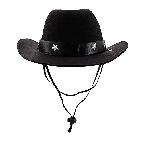 NAYAO Verano Ajustable Perro Mascota Sombrero de Vaquero Productos para Mascotas Accesorio de Foto Sombrero de Vaquero Sombrero de Gato(Black)