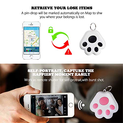 N+B Rastreador GPS de Mascotas para Perros Gatos Buscador de Llaves Bluetooth Localizador de Mascotas Rastreador de niños antipérdida Rastreador de Billetera GPS Localizadores de artículos (Rojo)