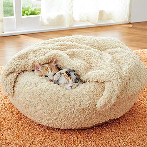 NBLL Cueva de Vivienda Cueva Convertible ortopédica Redonda, Cama Redonda extraíble y Lavable para Mascotas, Utilizada para Perros y Gatos