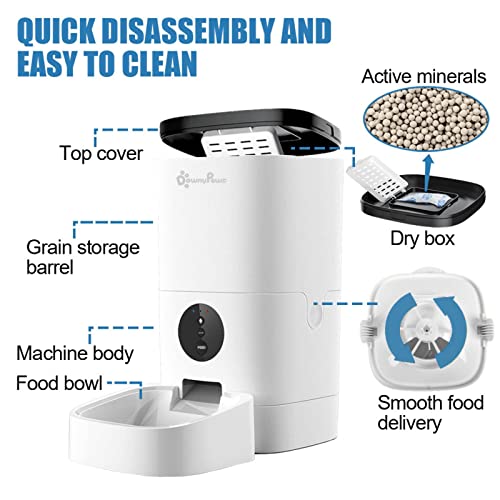 NC 4/6 L Alimentador inteligente para mascotas para gatos Wi Fi Alimentador automático de gato de gran capacidad Dispensador de alimentos para gatos seco Máquina expendedora de perros con registro