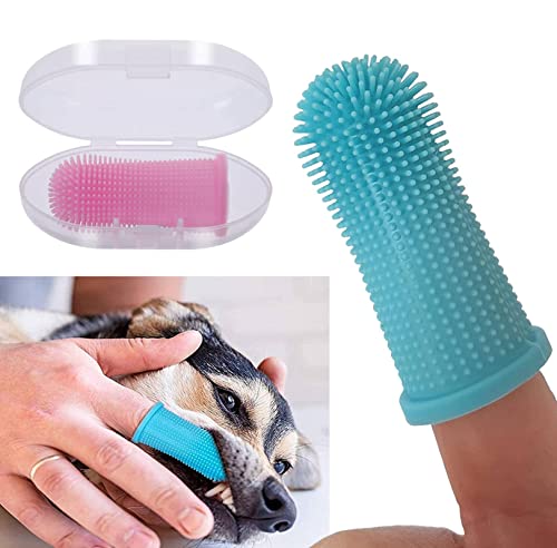 NC Dog Super Soft Pet Finger Cepillo De Dientes Limpieza De Dientes De Mal Aliento Cuidado De Mal De Silicona No Tóxica Cepillo De Dientes De Perro Gato Suministros De Limpieza