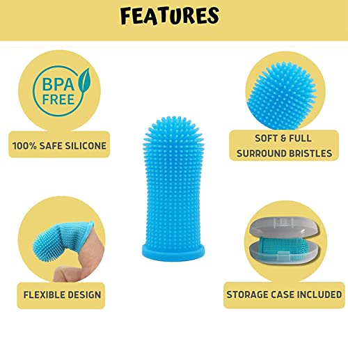 NC Dog Super Soft Pet Finger Cepillo De Dientes Limpieza De Dientes De Mal Aliento Cuidado De Mal De Silicona No Tóxica Cepillo De Dientes De Perro Gato Suministros De Limpieza