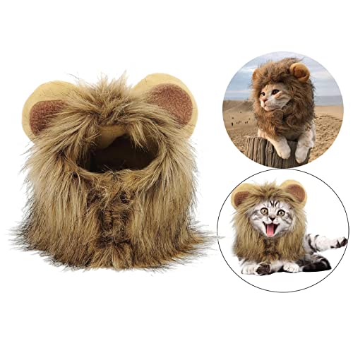 NC NC Disfraz de Halloween para Mascotas, Sombrero de Melena de león para Gatitos, Cachorros, Perros, Lavable, cómodo, Elegante, Pelo de león, Halloween, S