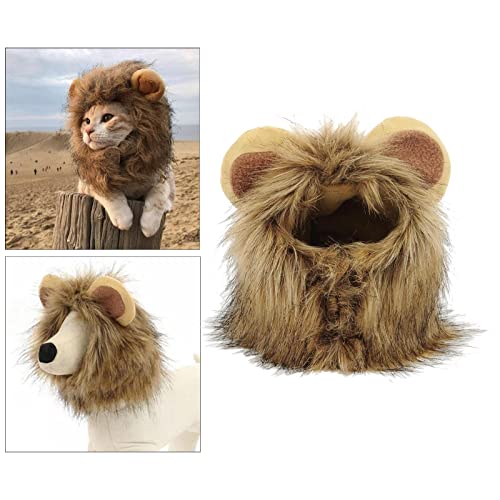 NC NC Disfraz de Halloween para Mascotas, Sombrero de Melena de león para Gatitos, Cachorros, Perros, Lavable, cómodo, Elegante, Pelo de león, Halloween, S