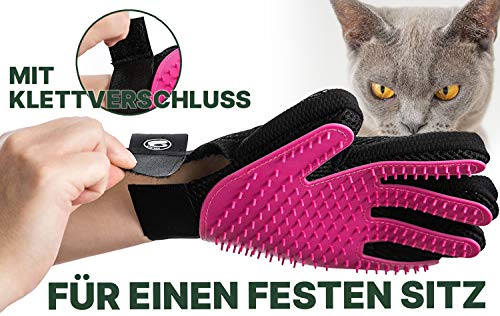 NELADE Piel Cuidado Guante para gefühlvolles Eliminar sin el Pelo de Animal, Cuidado de Pelo para Perros y Gatos, Pet Glove para Mascotas, Color Rosa de Color Negro