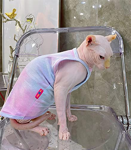NELIT Gato sin Pelo Sling Algodón Mancha Anticaída del Cabello Sphynx Cat Clothes-Multicolor_S