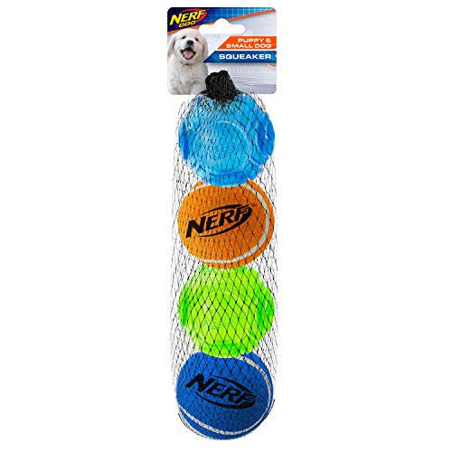 Nerf Dog Nerf Dog TPR - Bolas de Tenis para Perros pequeños y Cachorros (2 Pulgadas, 4 Unidades)
