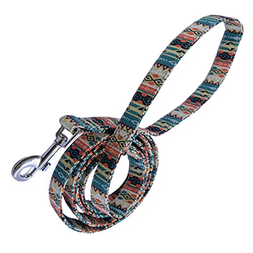 NESDRI, Correa para Perro, Mascota, étnico, Tribal, Azteca, Original. Moderna, Multicolor, Nailon, Correa Moda. Perros medianos y Grandes, Bonita. Diseño Moderno para Perros. Liberación rápida.