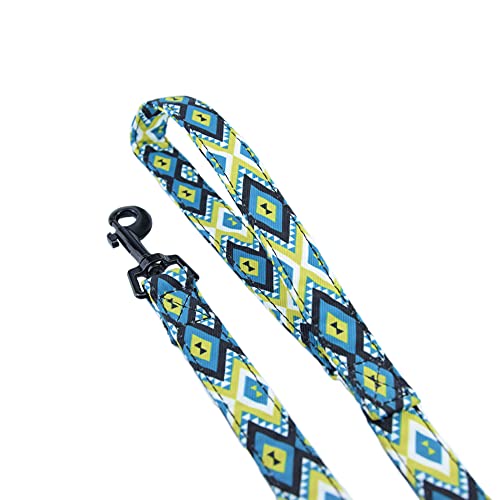 NESDRI, Correa para Perro, Mascota, étnico, Verde, Azteca, Original. Moderna, Multicolor, Nailon, Correa Moda. Perros medianos y Grandes, Bonita. Diseño Moderno para Perros. Liberación rápida.