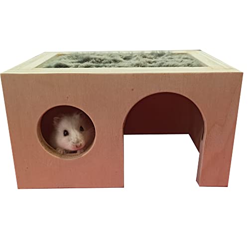 nestQ Casa Madera para Hámster pequeño Ruso, Sirio, Roborowski, Comun, Gerbil o Ratones