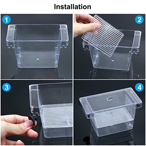 Netspower Caja de Aislamiento de cría Bandeja de desove Flotante Bandeja de desove para Peces, Caja de criador de Peces de plástico Transparente con 2 ventosas para Acuario
