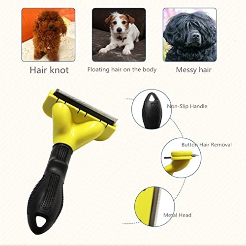 NFEGSIYA Cepillo de Aseo de Mascotas S m Cepillos de Pelo Amarillo for Mascotas for Perros Cat Pequeño Pequeño Peinear Peach Piel Limpieza Cepillo Cepillo Clipper Herramientas (Size : M)