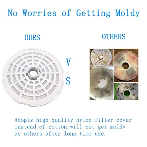Nicoone Filtro de repuesto para fuente de gato, 5 filtros de fuente de agua para mascotas para perros y gatos, filtros de carbón activado que mantiene el agua clara y sabrosa
