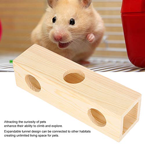 Nicoone Hamster Toy Hamster Túnel Tubo de Madera Extensión de la Casa Pequeñas Mascotas Entrenamiento Jugar Ejercicio Juguete Planeador Hamaca Accesorios