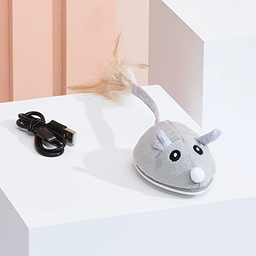 Nicoone Juguetes de rata, Ratón Móvil Para Gato Gatito Mascota Novedad Regalo Simulación Juguete Rata Interactivo Gato Juguete Eléctrico Automático Movimiento Ratón Juguete para Jugar