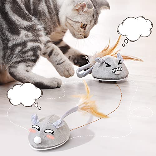 Nicoone Juguetes de rata, Ratón Móvil Para Gato Gatito Mascota Novedad Regalo Simulación Juguete Rata Interactivo Gato Juguete Eléctrico Automático Movimiento Ratón Juguete para Jugar