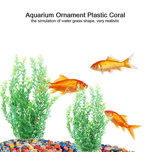 Nicoone Plantas de plástico para acuario Hierba subacuática artificial vívida planta de agua adorno para acuario subacuático pecera jardín tierras