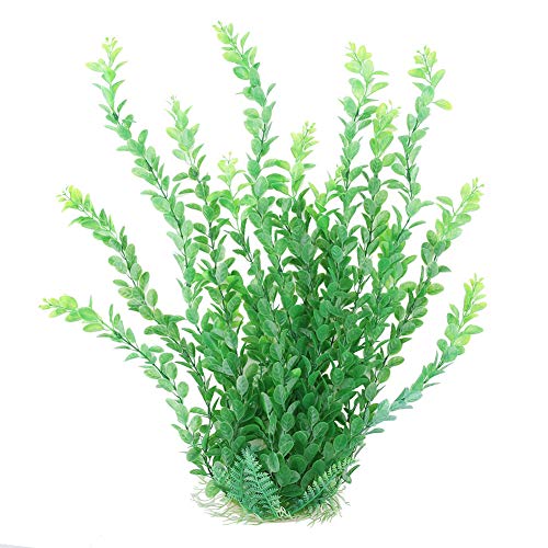 Nicoone Plantas de plástico para acuario Hierba subacuática artificial vívida planta de agua adorno para acuario subacuático pecera jardín tierras