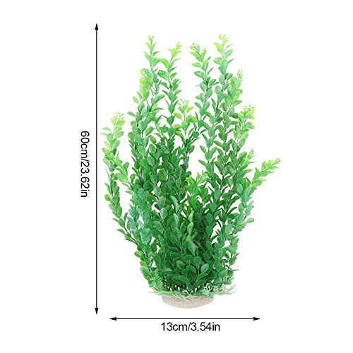 Nicoone Plantas de plástico para acuario Hierba subacuática artificial vívida planta de agua adorno para acuario subacuático pecera jardín tierras