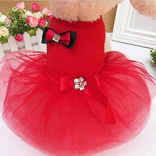 Nicoone Vestido de perro con cinta para perro, vestido de fiesta de cumpleaños para perros pequeños, vestido de fiesta de cumpleaños para gatitos, ropa para mascotas