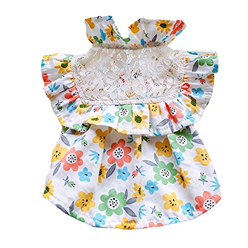 Nicoone Vestido de perro, vestido de encaje floral para gato gatito verano mascota ropa fiesta traje boda cumpleaños vestido perro boda vestido de noche