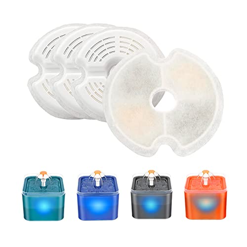 NICREW Filtros de Fuente para Gatos y Perros, Filtros de Repuesto para Fuente 2 L, Paquete de 4 Piezas