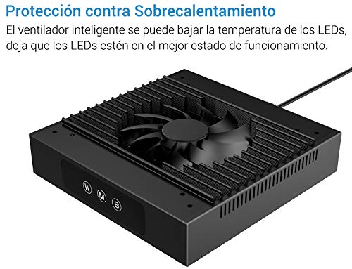 NICREW HyperReef 50W Luz LED de Acuario Marino, Iluminación Multiespectrales Marino Regulable para Acuario de Coral, Soporte de Lámpara Incluido
