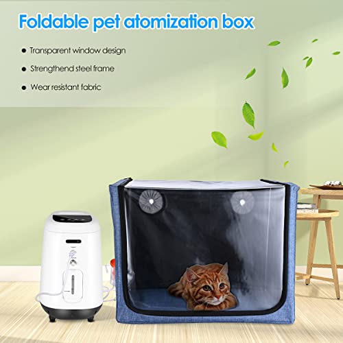 Nido Atomización Para Mascotas, Caja Atomización Plegable Para Perros Y Gatos Máquina Inhalación de Oxígeno Caja Atomización Plegable Dedicada, Para Enfermedades Respiratorias Tos Mascotas Pequeñas