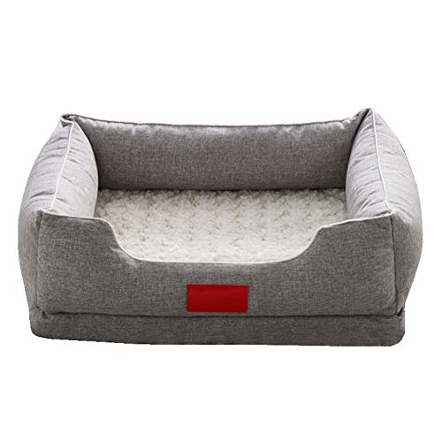 NIDO MASCOTAS Cama Gato Perro Mascota Peluche Sofá Suave Plaza Calentamiento Transpirable Cremallera Ortopédico Espuma Memoria Terapéutica Apoyo Lavable Antideslizante Mejora Albergue,M