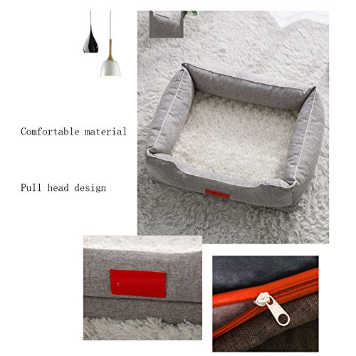 NIDO MASCOTAS Cama Gato Perro Mascota Peluche Sofá Suave Plaza Calentamiento Transpirable Cremallera Ortopédico Espuma Memoria Terapéutica Apoyo Lavable Antideslizante Mejora Albergue,L