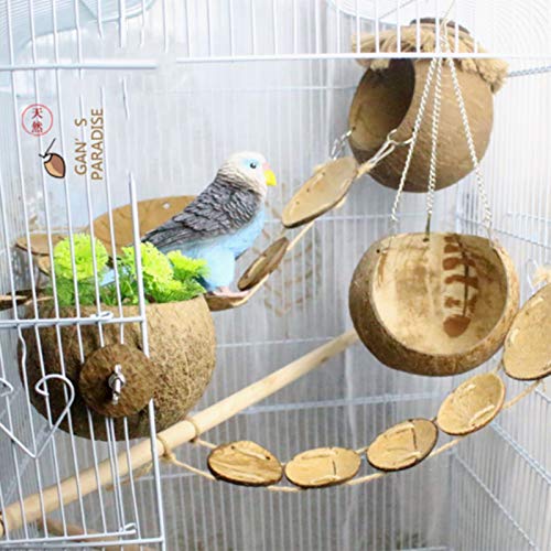 Nidos para PáJaros Nido del pájaro de la cáscara de Coco esférico, la cría de Aves y el Lugar de Descanso, la avión de la Ardilla del Loro del hámster, pequeño, Medio, Grande