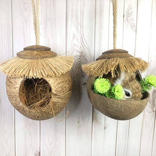 Nidos para PáJaros Nido del pájaro de la cáscara de Coco esférico, la cría de Aves y el Lugar de Descanso, la avión de la Ardilla del Loro del hámster, pequeño, Medio, Grande