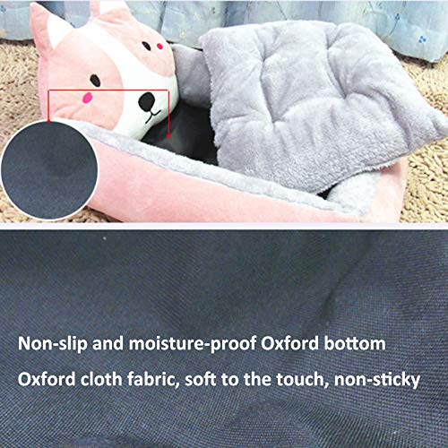 Nileco Camas para Perros Lavables Portátil con Parte Inferior Antideslizante,Colchón para Perros Mimoso Cama para Perros,Cozy Cama para Mascotas para Perros Gatos-Amarillo S