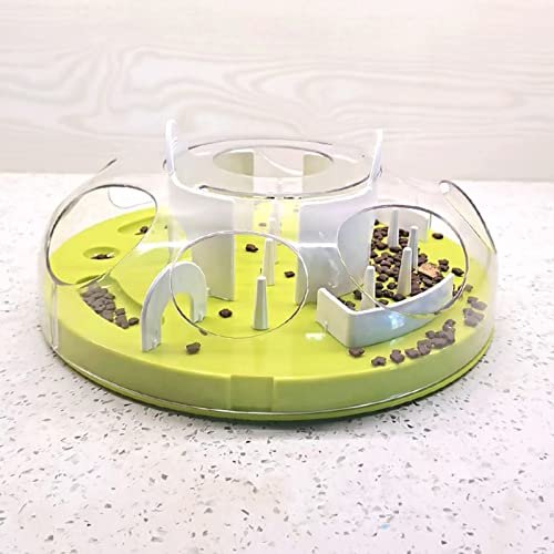 NIMUDU Comedero,Comedero Lento Cat Cable DE PUCHO Durante DE PUCHO Durante Abdominales Plato de alimentación Suministros for Mascotas con Laberinto de diseño Placas de Rompecabezas de Perro