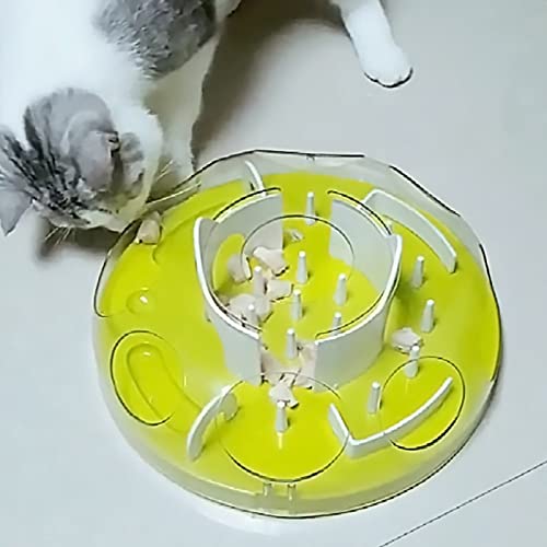NIMUDU Comedero,Comedero Lento Cat Cable DE PUCHO Durante DE PUCHO Durante Abdominales Plato de alimentación Suministros for Mascotas con Laberinto de diseño Placas de Rompecabezas de Perro