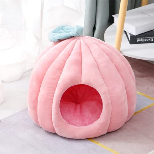 NIQIU Cama de Felpa Suave para Gatos, perreras para Perros, sofá para Cachorros, cojín para Gatos, Bolsa para Casas, Esterilla, Cesta, Jaula, Jaula, Cachorro, Cueva, Peludo, Rosa cálido, S 40X40