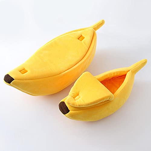 NIQIU Gato Perro Banana Cama Suave y cálida Estera para Gatos Cama Lindo y cómodo Canasta para Mascotas portátil Perrera Estera para Perros Suministros para Mascotas-Verde, M para 1.5-2.5KG, China